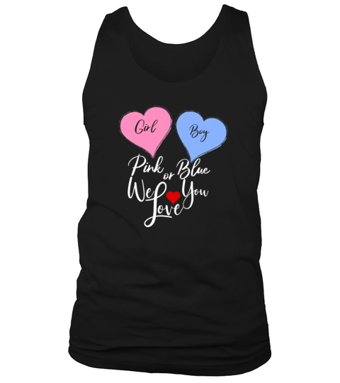Pink or Blue We Love You Fun Gender Reveal T Shirt Men's Tank Top