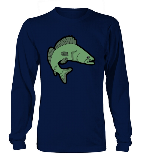 Zander pikeperch fish fishing hobby fisher present Women's Long Sleeve