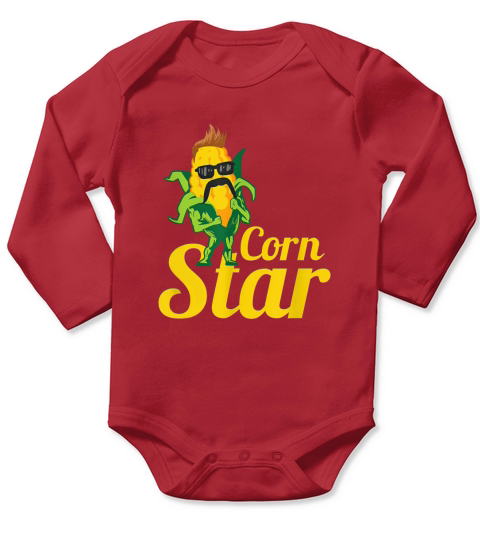 Funny Corn Star Sunglasses Long Sleeve Baby One-Piece