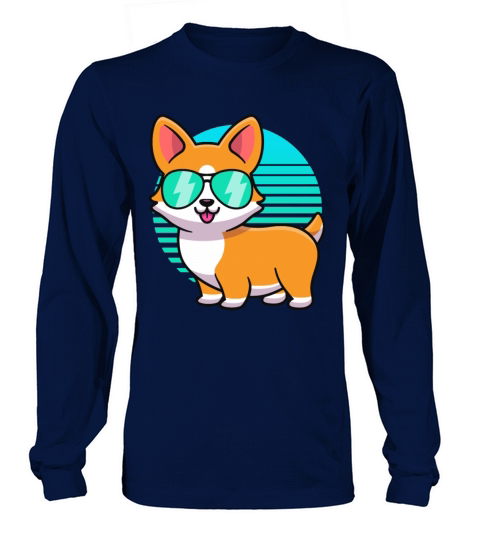 Vintage Corgi Tshirt Kids Boy Girl Funny Corgi Men's Long Sleeve