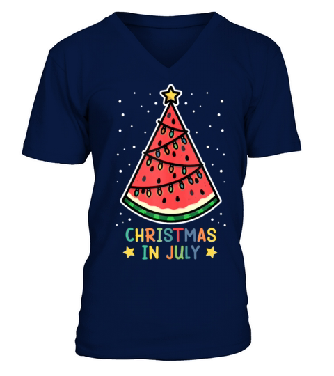 Funny Watermelon Christmas in July Women Men Men's V-Neck T-shirt