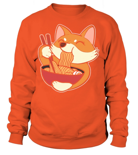 Kawaii Corgi Dog Eating Ramen Japanese Noodles Women's Sweatshirt