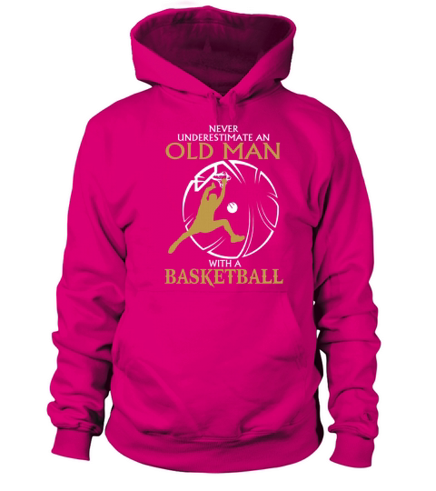 Old Man With A Basketball Women's Hoodie