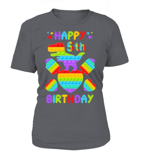 Kids Happy 5th Birthday Pop It Dinosaur Women's T-Shirt