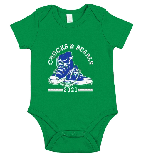 Chucks And Pearls 2021 Blue Color Short Sleeve Baby One-Piece