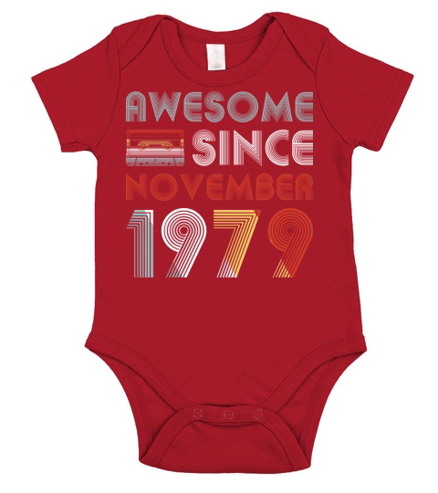 Vintage Awesome Since November 1979 40th Birthday Short Sleeve Baby One-Piece