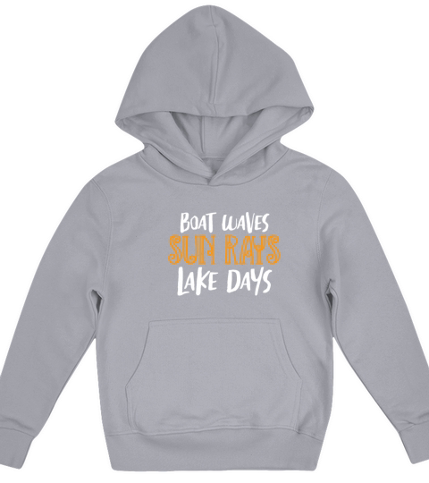 Boat Waves Sun Rays Lake Days Kids Hoodie