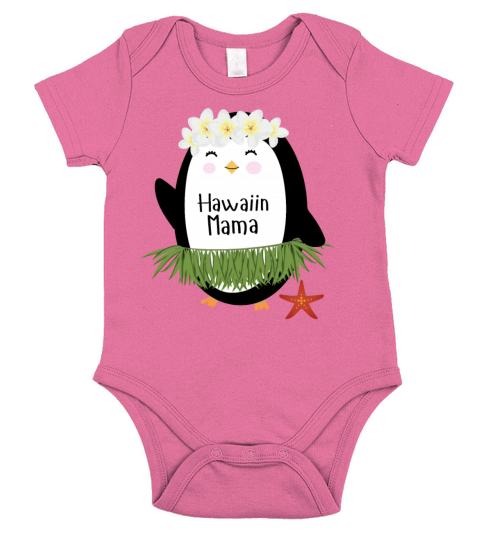 Hawaiin Mama Penguin Luau - For Women Short Sleeve Baby One-Piece