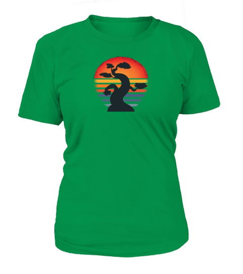 Bonsai Tree Silhouette In Vintage Sunset Women's T-Shirt