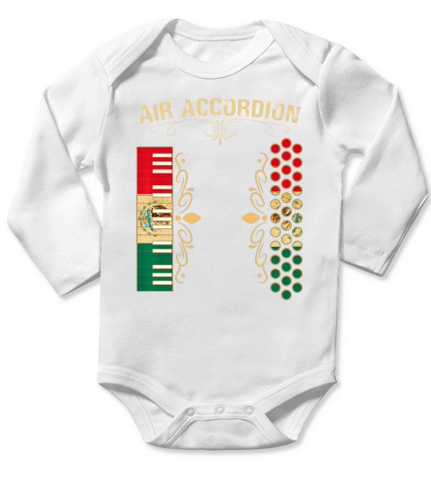 Mexican Flag Vintage Air Accordion Long Sleeve Baby One-Piece