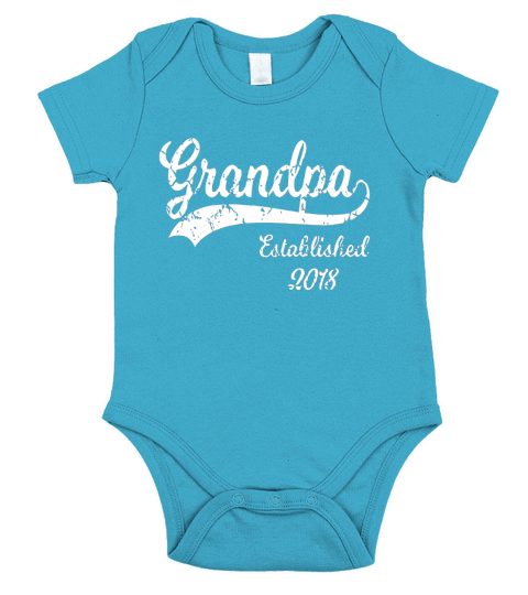 Mens Grandpa Established 2018 New Granda Gifts Short Sleeve Baby One-Piece