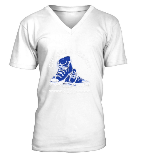 Chucks And Pearls 2021 Blue Color V-Neck T-shirt