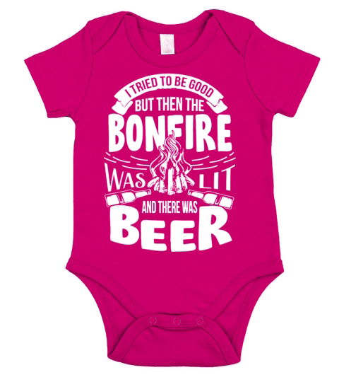 Bonfire and Beer Camping shirt Short Sleeve Baby One-Piece