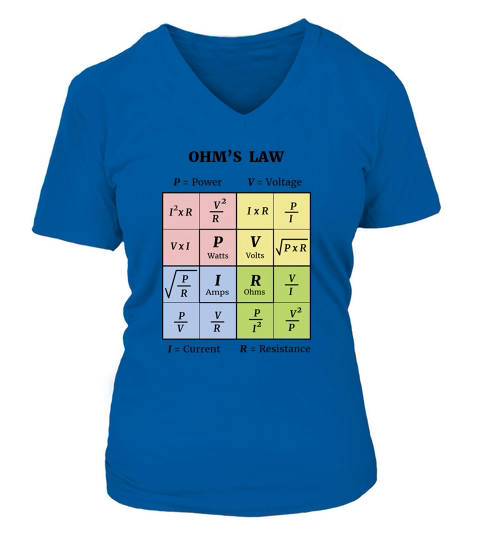 Ohms Law Electrical Electronics Engineer Student V-neck T-Shirt Woman