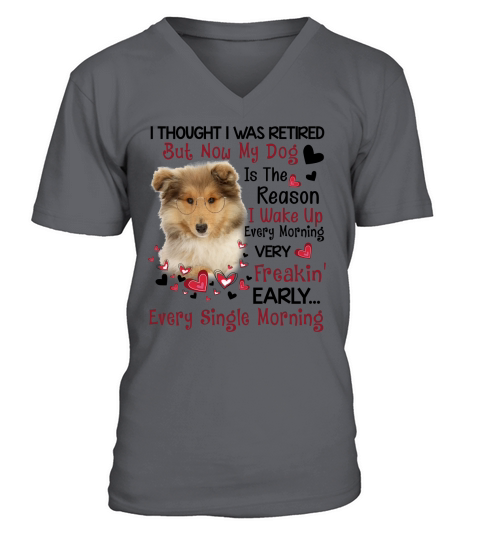 Every Morning Rough Collie V-Neck T-shirt