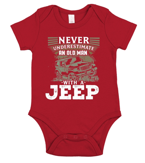 Mens Never Underestimate An Old Man With A Jeep Short Sleeve Baby One-Piece
