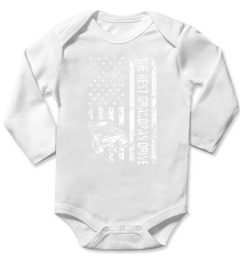 The Best Grandpas Drive Jeeps American Flag Father’s Day Long Sleeve Baby One-Piece