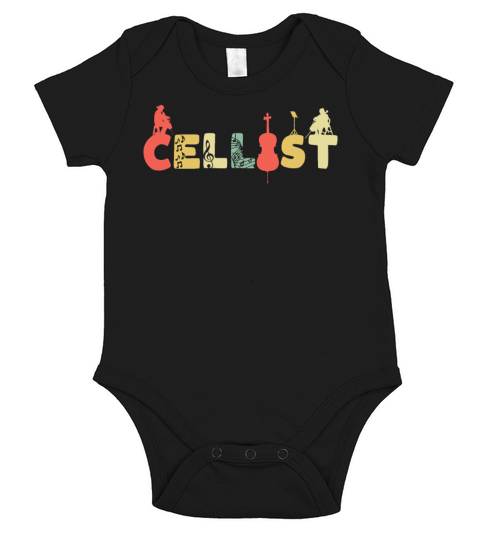 Retro Cello Vintage Cellist Violoncello Short Sleeve Baby One-Piece