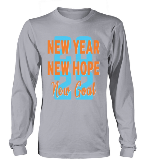 New Year 2022 Hope And Goal Typography Men's Long Sleeve