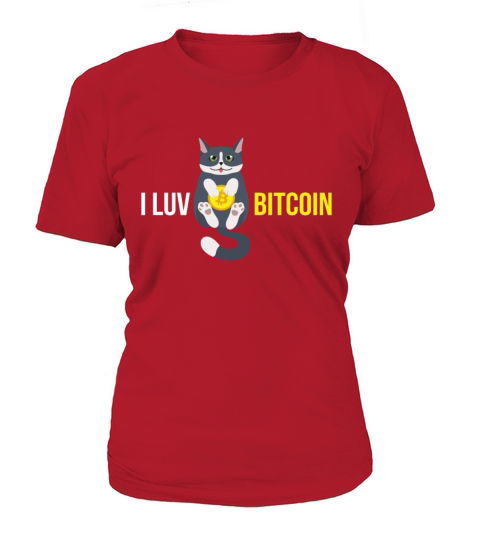 I Luv Bitcoin Cat Cryptocurrency Btc Cat Women's T-Shirt
