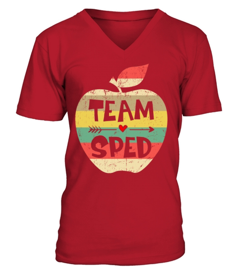Team Sped Vintage Retro Apple Back To School Shirt Men's V-Neck T-shirt