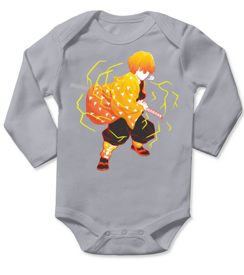 Anime Demon Slayer Kimetsu no Yaiba Zenitsu Lightn Long Sleeve Baby One-Piece