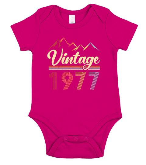 Vintage 1977 44th Birthday Retro 44 Years Old Short Sleeve Baby One-Piece
