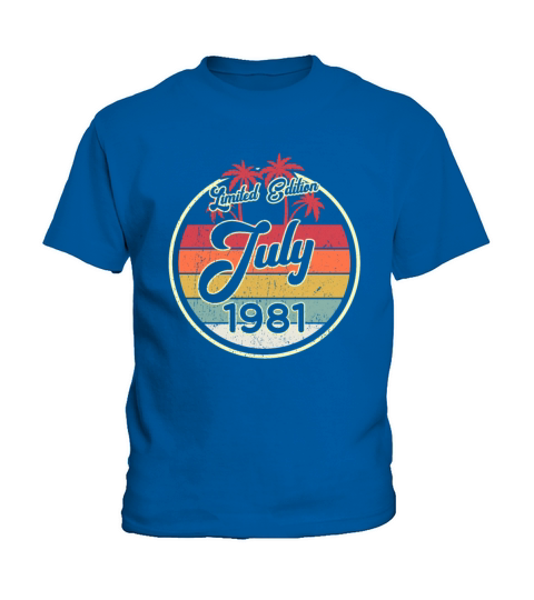 Vintage 80s July 1981 40th Birthday Gift Idea Kids T-Shirt