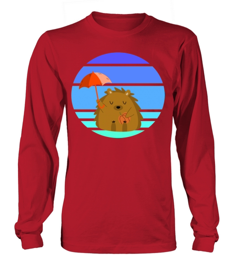 hedgehog with umbrella and pumpkin Women's Long Sleeve