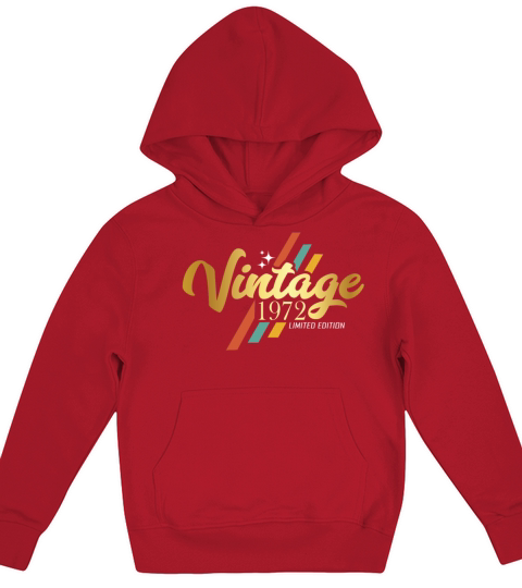50th Birthday Vintage 1972 Kids Hoodie