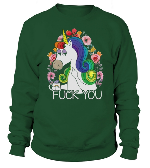 Rainbow Unicorn Fuck You Sweatshirt Unisex