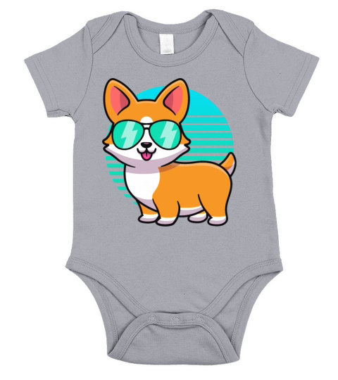 Vintage Corgi Tshirt Kids Boy Girl Funny Corgi Short Sleeve Baby One-Piece