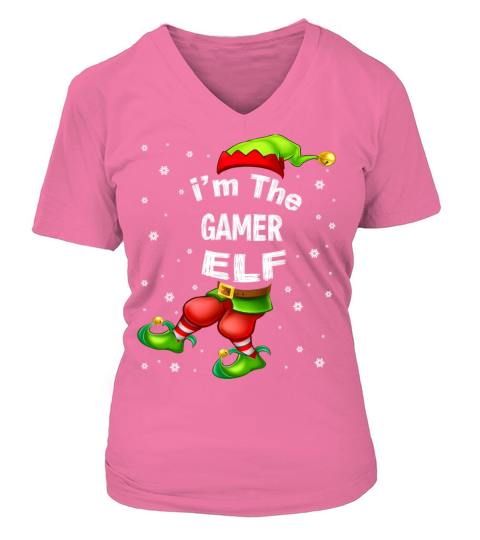 Gamer Elf Matching Family Group Christmas Pajama Women's V-Neck T-shirt
