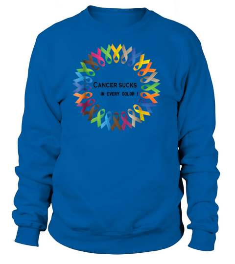 All Cancer Ribbon Cancer Sucks In Every Color Men's Sweatshirt