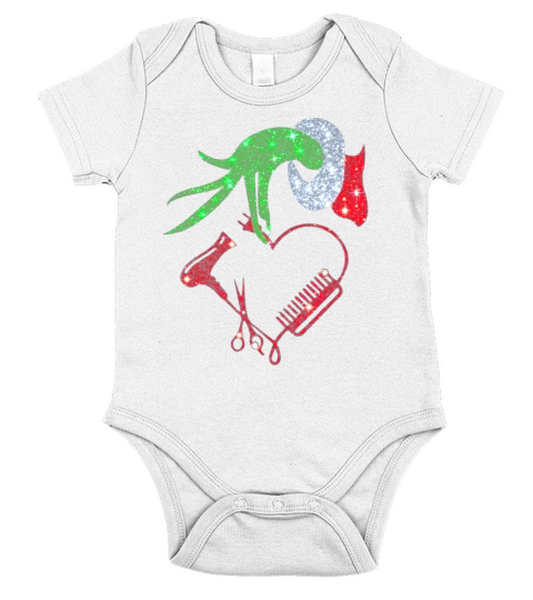 Grinch hand holding love hair stylist shirt  - Premium Fitted Ladies Tee Short Sleeve Baby One-Piece