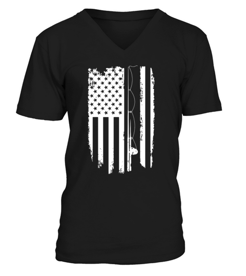 Fishing Pole American Flag Fisherman Gift Men's V-Neck T-shirt
