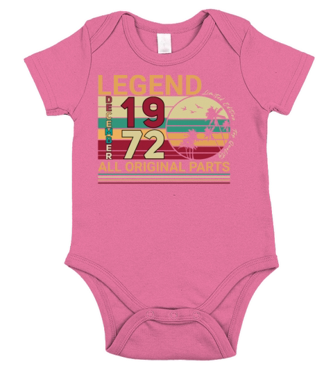 Original December 1972 Palm Trees Retro Short Sleeve Baby One-Piece