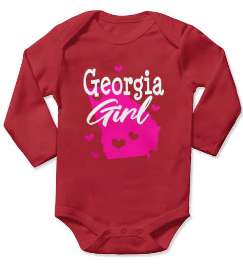Georgia Girl Home State Girlsns Long Sleeve Baby One-Piece