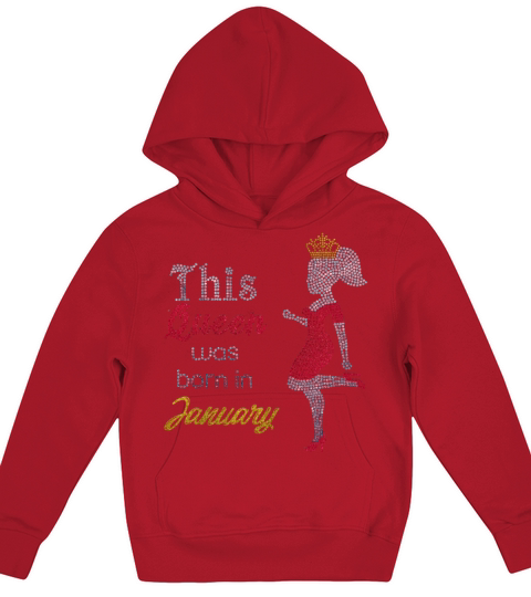 queen is born in january Kids Hoodie