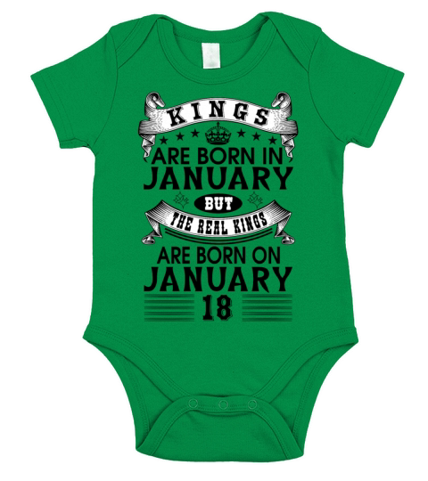 KINGS ARE BORN IN JANUARY Short Sleeve Baby One-Piece