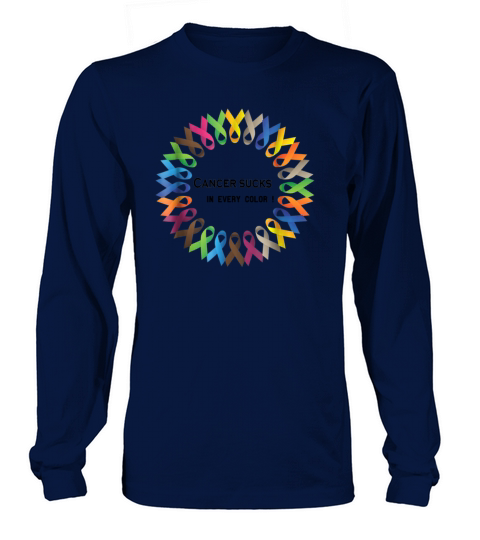 All Cancer Ribbon Cancer Sucks In Every Color Women's Long Sleeve