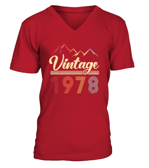 Vintage 1978 43th Birthday Retro 43 Years Old Men's V-Neck T-shirt