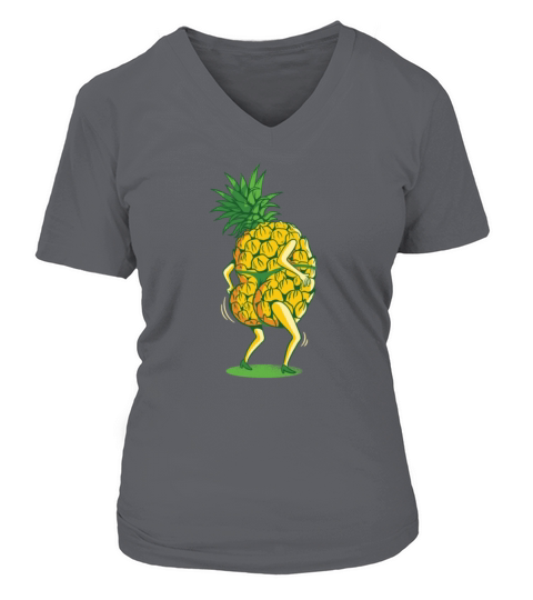 Dancing pineapple thong vacations V-neck T-Shirt Woman