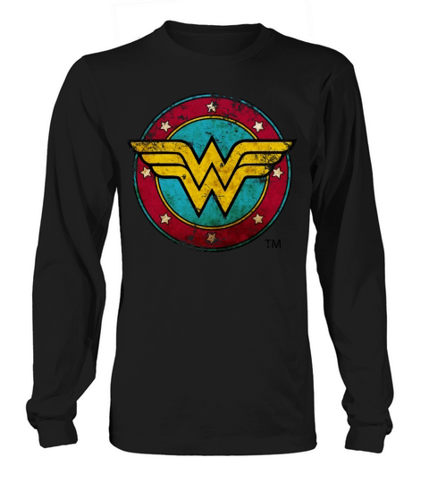 Wonder Woman Logo Distressed Women's Long Sleeve