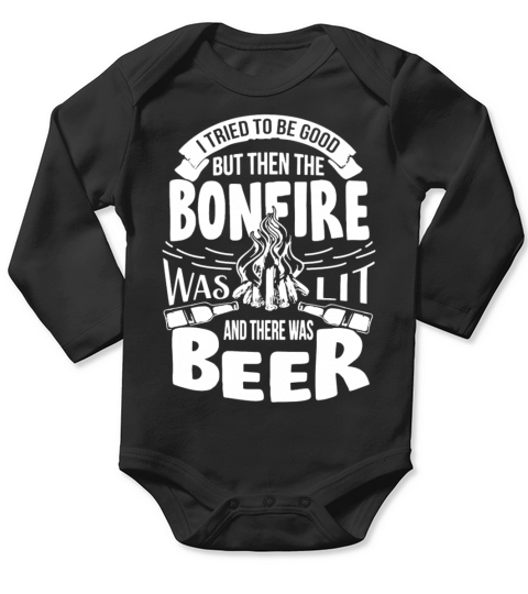 Bonfire and Beer Camping shirt Long Sleeve Baby One-Piece