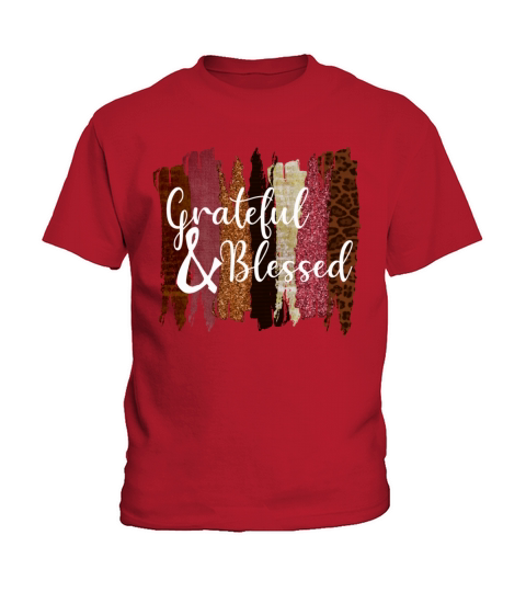Grateful and Blessed brushstroke design Kids T-Shirt