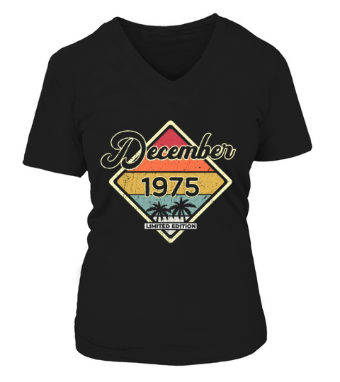 Vintage 45th Birthday December 1975 Sports Gift Women's V-Neck T-shirt