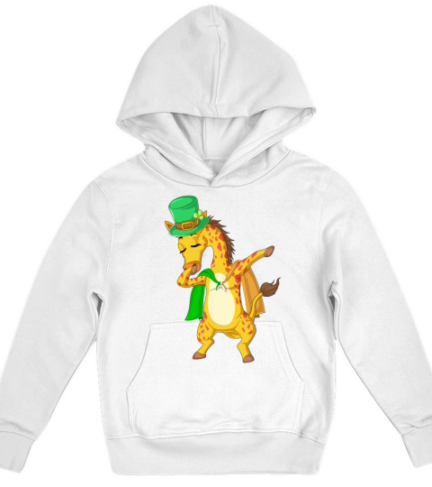 Dabbing giraffe stpatricks day Kids Hoodie