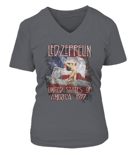 Led Zeppelin USA 1977 Tour V-neck T-Shirt Woman