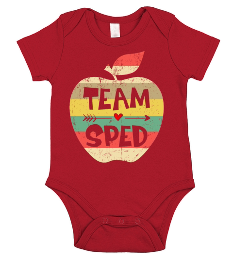 Team Sped Vintage Retro Apple Back To School Shirt Short Sleeve Baby One-Piece